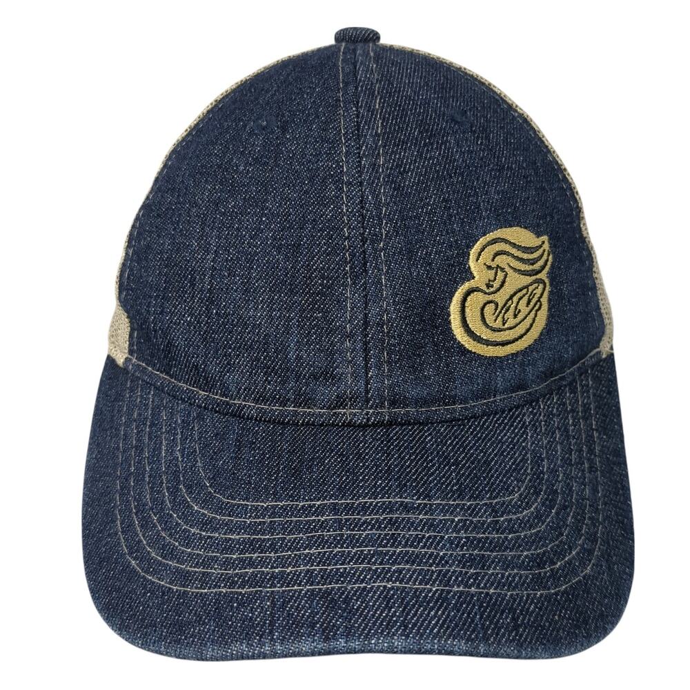 Panera Bread Logo Strapback Trucker Hat Multi One Size Colorblock Denim